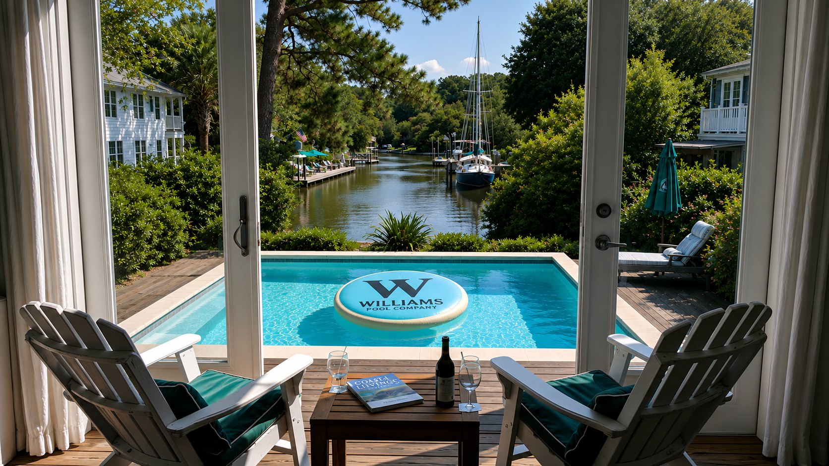 Coastal backyard pool by Williams Pool Company